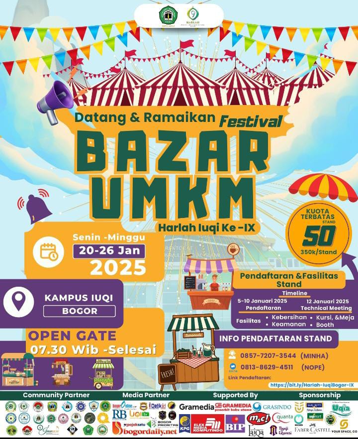 Segera Hadir! Festival Bazar UMKM Meriahkan Harlah IUQI Bogor, Jangan Lewatkan Tanggal Pentingnya!