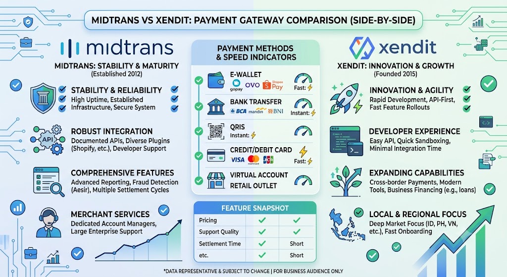 Midtrans vs Xendit: Panduan Pilih Payment Gateway yang Tepat & Cara Integrasi Cepat