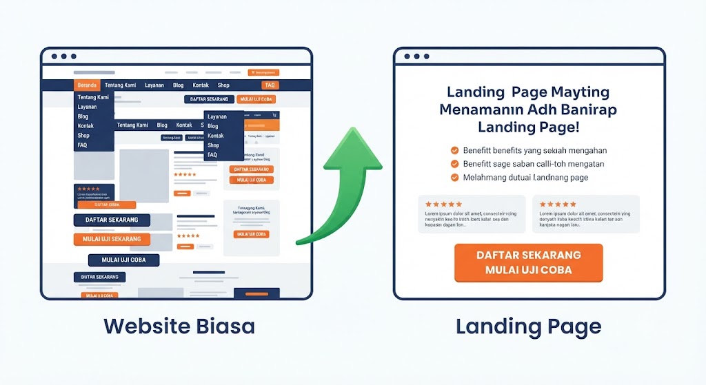 Beda Landing Page dan Website Biasa: Mana yang Lebih Ampuh Dongkrak Penjualan Bisnis Bogor?