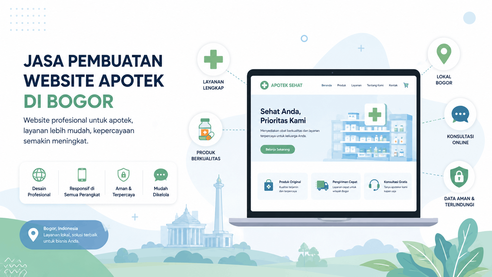 Apotek dan Toko Farmasi di Bogor Mau Go Digital? Ini yang Perlu Diketahui Sebelum Bikin Website