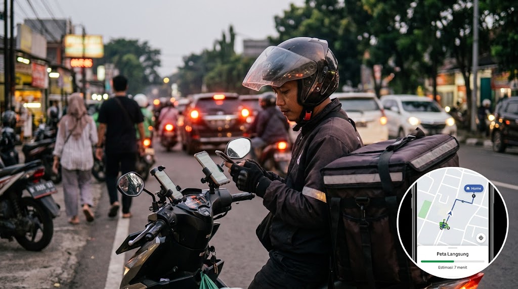 Jasa Web Bogor Integrasi Live Tracking Kurir Motor: 7 Hal agar Posisi Kurir Tampil Real-Time Tanpa Menguras Baterai dan Privasi